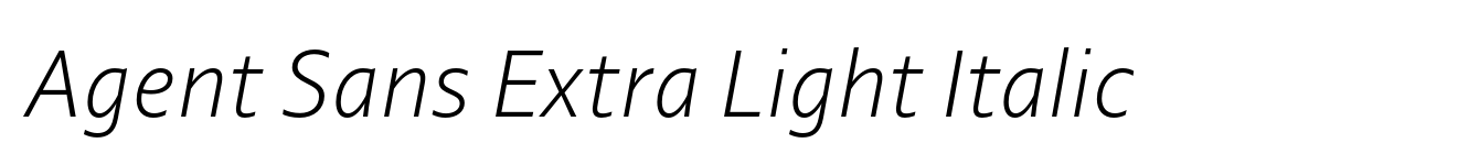 Agent Sans Extra Light Italic image